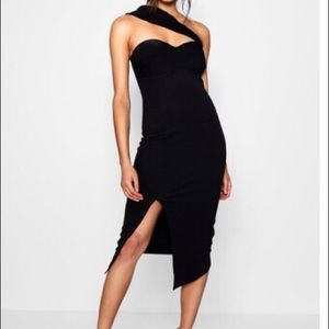 Shoulder Strap Detail Midi Dress